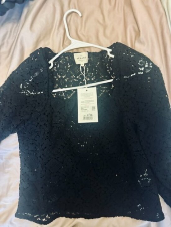 Sezane Alvere Blouse Black - Size 8 - Picture 5 of 6